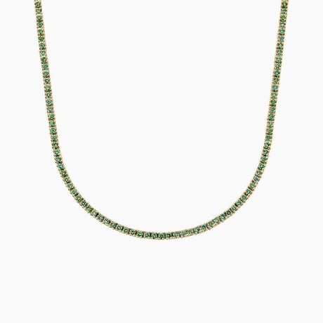 Perfect Four-Prong Pacific Green Lab Diamond Tennis Necklace (3 ct. tw.)