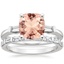18KW Morganite Tapered Baguette Diamond Ring (1/5 ct. tw.) with Barre Diamond Ring (1/4 ct. tw.), smalltop view
