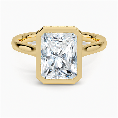 Bezel Halo Engagement Ring - Hidden Halo
