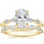 18K Yellow Gold Petite Versailles Diamond Ring (1/6 ct. tw.) with Joelle Diamond Ring