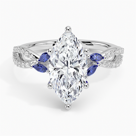 Diamond and Sapphire Engagement Ring
