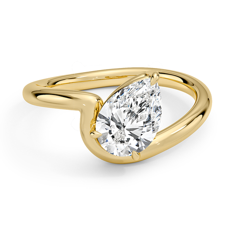 18K Yellow Gold Aire Solitaire Ring