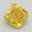 3.12 Ct. Fancy Vivid Yellow Cushion Lab Grown Diamond