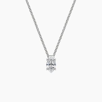 Floating Solitaire Pendant in 18K White Gold