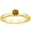 18K Yellow Gold Twisted Vine Solitaire Ring, smalltop view