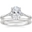 18K White Gold Aria Diamond Ring with Petite Comfort Fit Wedding Ring
