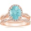14K Rose Gold Petite Twisted Vine Halo Diamond Ring (1/4 ct. tw.) with Petite Luxe Twisted Vine Diamond Ring