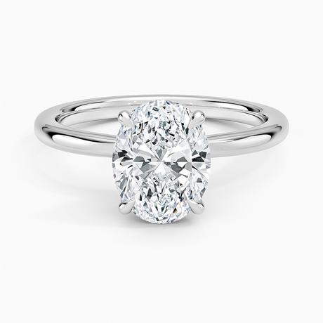 18K White Gold Hidden Heart Diamond Ring