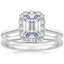 18K White Gold Calla Diamond Ring (1/3 ct. tw.) with Petite Comfort Fit Wedding Ring