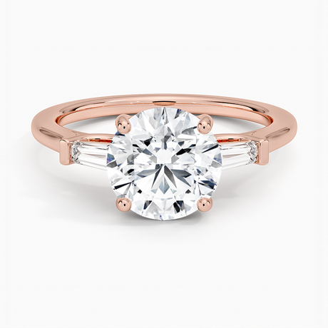 14K Rose Gold Perfect Fit Tapered Baguette Diamond Ring