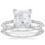 18KW Moissanite Dominique Diamond Bridal Set, smalltop view