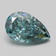 2.98 Ct. Fancy Vivid Bluish Green Pear Lab Grown Diamond