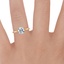 18K Yellow Gold Petite Quattro Solitaire Ring, smallzoomed in top view on a hand