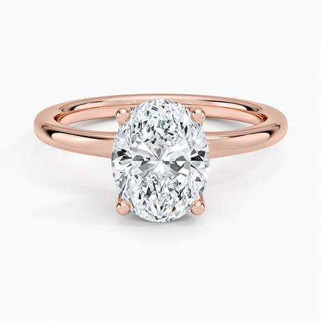 14K Rose Gold Fleur Solitaire Ring