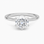 18K White Gold Six-Prong Petite Comfort Fit 1.5mm Solitaire Ring, smalltop view
