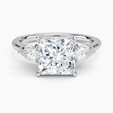 18K White Gold Petal Pear Three Stone Diamond Ring (1/2 ct. tw.)
