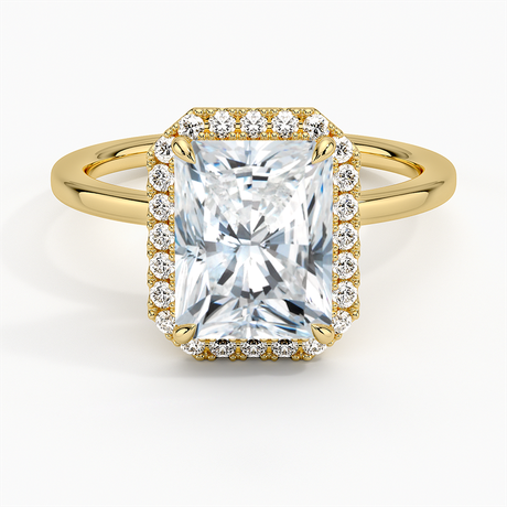 18K Yellow Gold Vienna Halo Diamond Ring