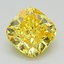 1.13 Ct. Fancy Vivid Yellow Cushion Lab Grown Diamond