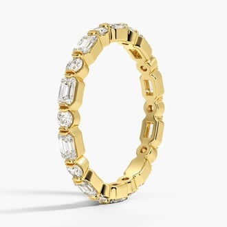 Kensington Emerald Cut and Round Diamond Eternity Ring