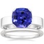 18K White Gold Parker Ring with Petite Comfort Fit Wedding Ring