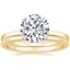 18K Yellow Gold Melinda Ring with Petite Comfort Fit Wedding Ring