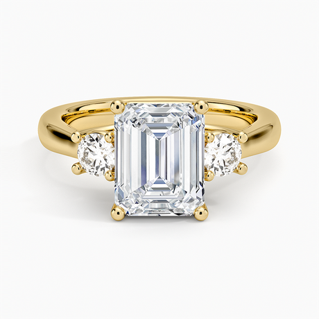 18K Yellow Gold Petite Three Stone Trellis Diamond Ring (1/3 ct. tw.)