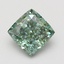1.57 Ct. Fancy Vivid Green Cushion Lab Grown Diamond