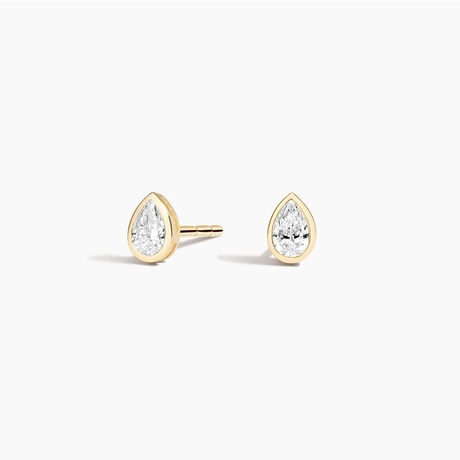 Pear Shaped Lab Diamond Bezel Stud Earrings