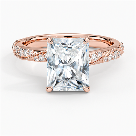 14K Rose Gold Camellia Hidden Accent 2.5mm Diamond Ring
