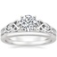 18K White Gold Aberdeen Diamond Ring with Petite Comfort Fit Wedding Ring