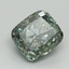 2.00 Ct. Fancy Vivid Green Cushion Lab Grown Diamond