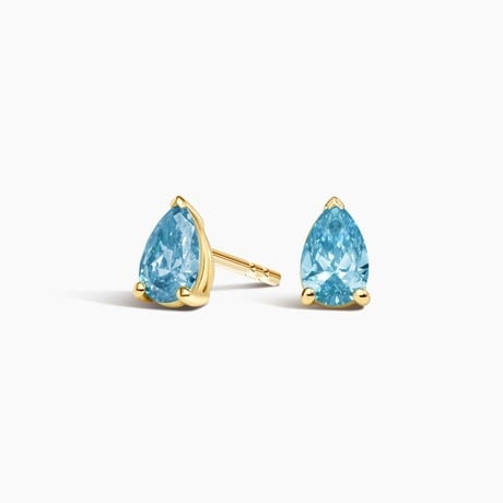 Malibu Blue Pear Lab Diamond Stud Earrings (3/4 ct. tw.)