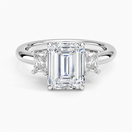 18K White Gold Helena Radiant-Cut Three Stone Diamond Ring (3/8 ct. tw.)