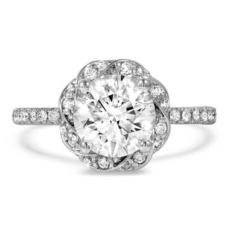 Custom Twisting Halo Diamond Ring