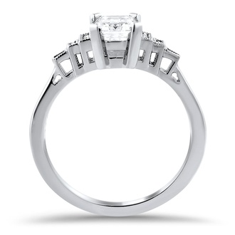 Custom Emerald-Cut Diamond Deco Ring