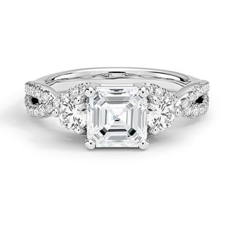 Custom Twisting Three Stone Diamond Ring