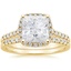 18KY Moissanite Odessa Diamond Ring (1/5 ct. tw.) with Sonora Diamond Ring (1/8 ct. tw.), smalltop view