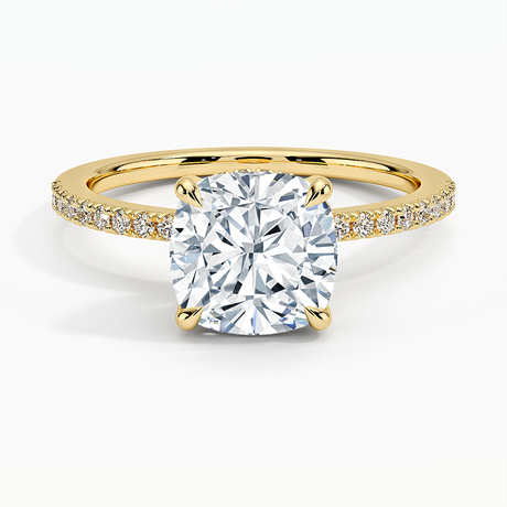 18K Yellow Gold Perfect Fit Half Coverage Hidden Halo Diamond Ring (1/5 ct. tw.)
