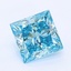0.76 Ct. Fancy Vivid Greenish Blue Princess Lab Grown Diamond