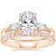 18K Rose Gold Simply Tacori Three Stone Marquise Diamond Ring with Tacori Sculpted Crescent Diamond Ring (1/6 ct. tw.)