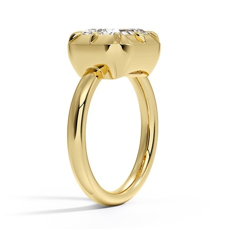 14K Yellow Gold Harper East-West Bezel-Prong Solitaire Ring