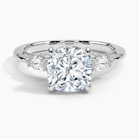 18K White Gold Simply Tacori Three Stone Marquise Diamond Ring