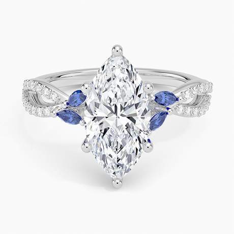 Diamond and Sapphire Engagement Ring