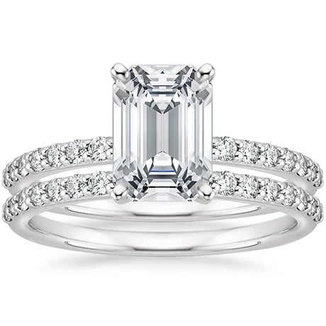 18K White Gold Petite Shared Prong Bridal Set (1/2 ct. tw.)