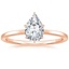 14K Rose Gold Secret Halo Six-Prong Diamond Ring, smalltop view