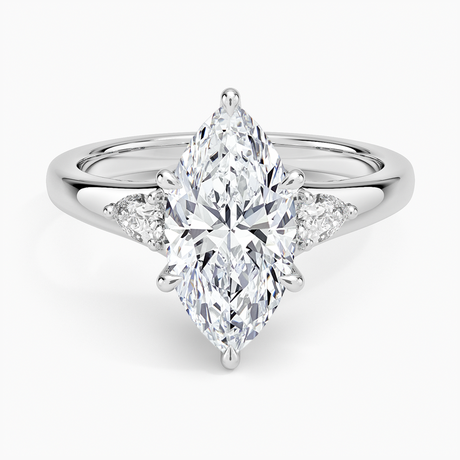 18K White Gold Aria Three Stone Signet Diamond Ring (1/4 ct. tw.)
