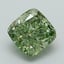 1.34 Ct. Fancy Vivid Green Cushion Lab Grown Diamond