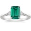 14K White Gold Trillion Cut Three Stone Diamond Ring, smalltop view