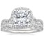 18K White Gold Luxe Willow Halo Diamond Ring (1/2 ct. tw.) with Luxe Winding Willow Diamond Ring (1/4 ct. tw.)