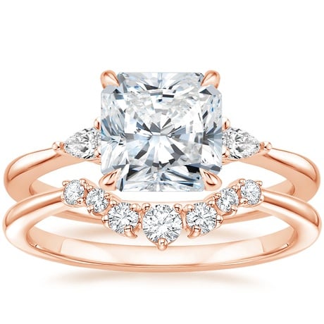 14K Rose Gold Aria Contoured Diamond Bridal Set